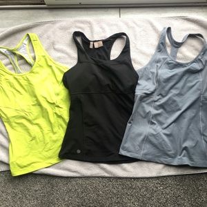 Athleta support tank tops, lot of 3